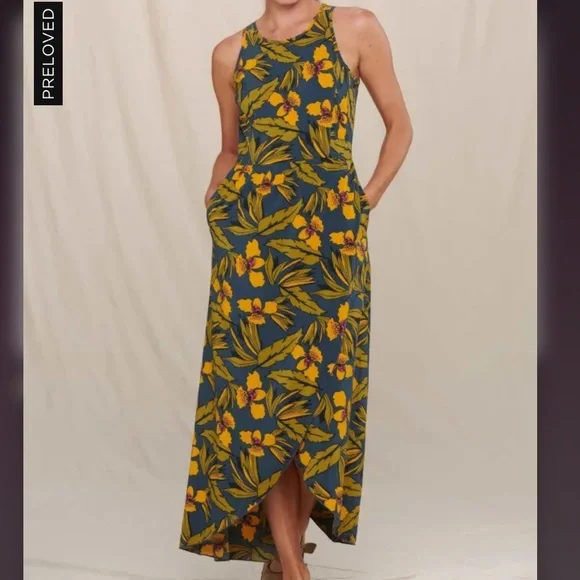 Toad&Co Sunkissed Dress in midnight Blue and Yellow Floral Size small - Picture 1 of 12